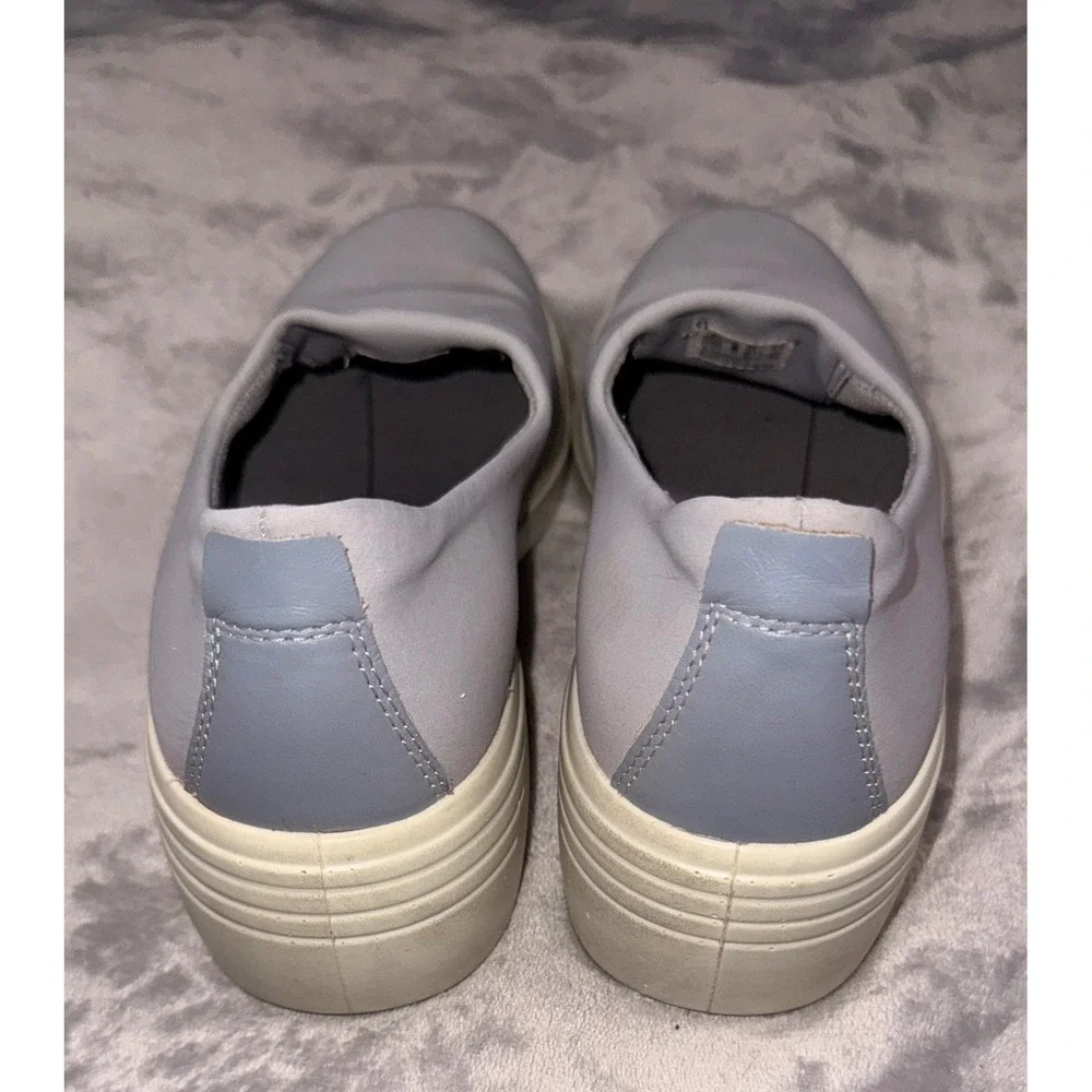 ECCO Danish Design Womens Grey Textile Slip On Wedge Platform Sneakers Size 39